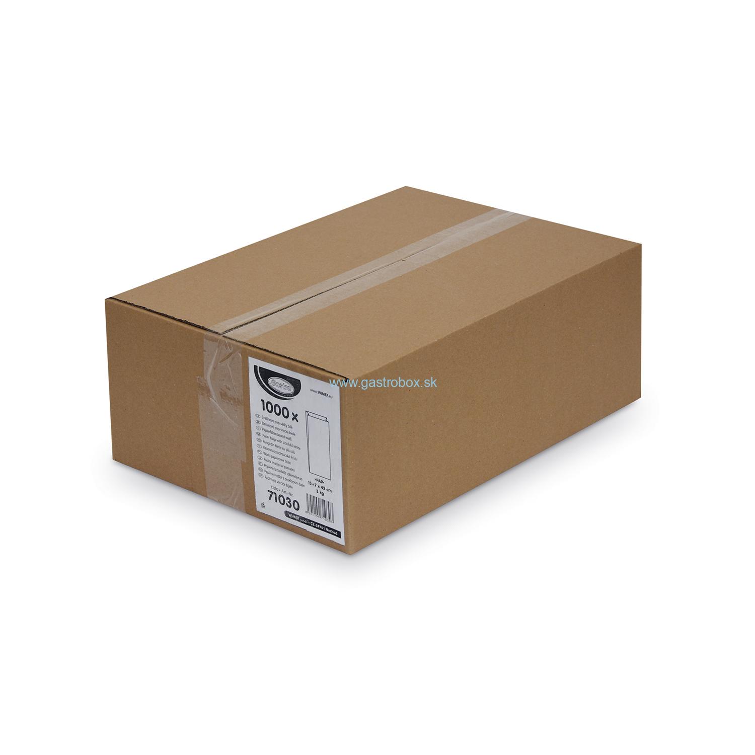 Sáčok desiatový 15+7x42cm biely (3kg), 1000ks