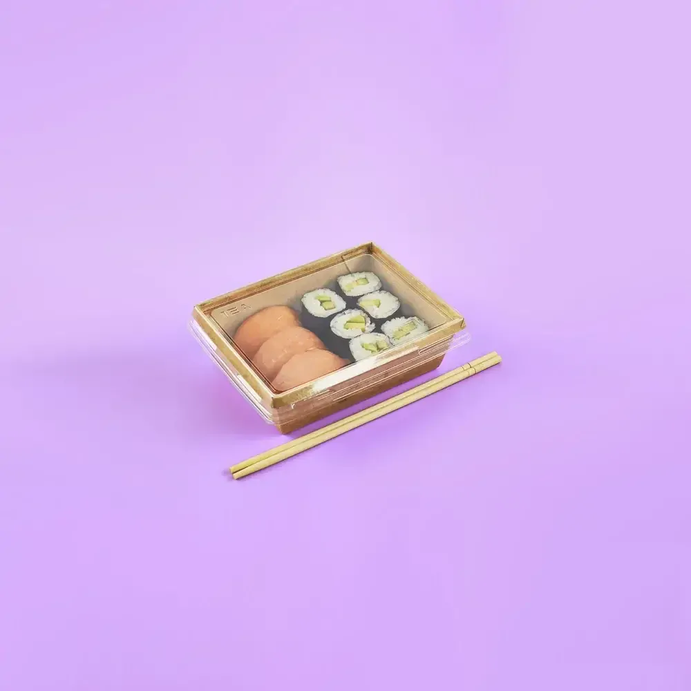 Viečko rPET na 400ml misky ONE CLICK ploché priehľadné, 50ks