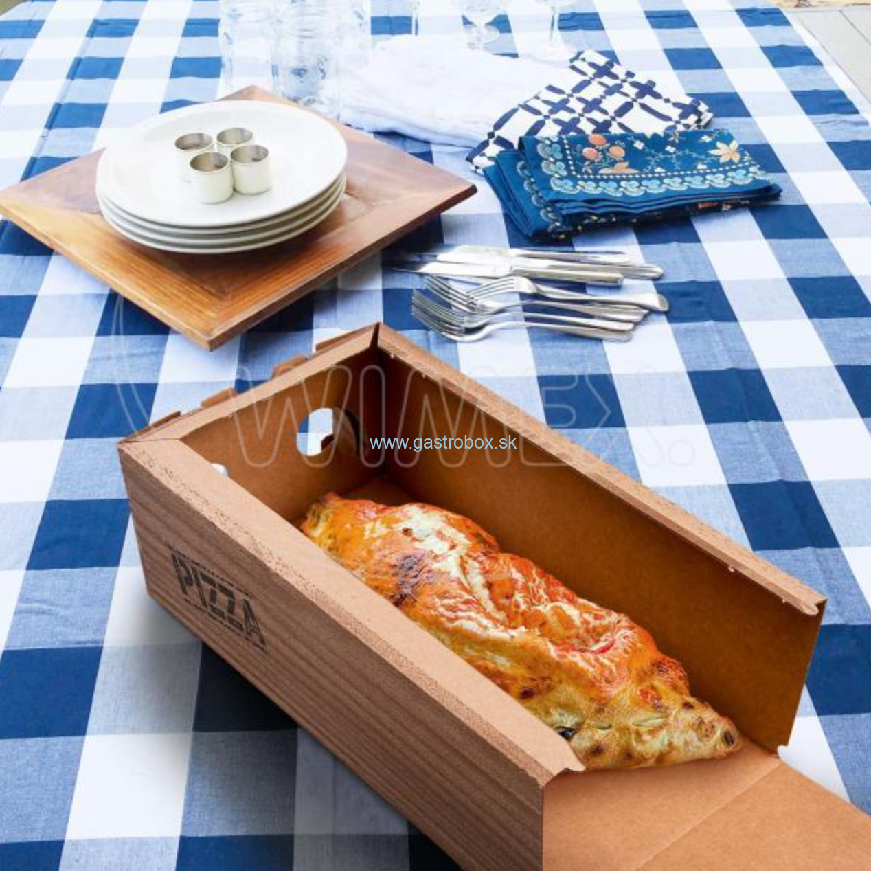 Krabica na pizzu CALZONE/pizza štangle 30x16x10cm hnedá, 100ks