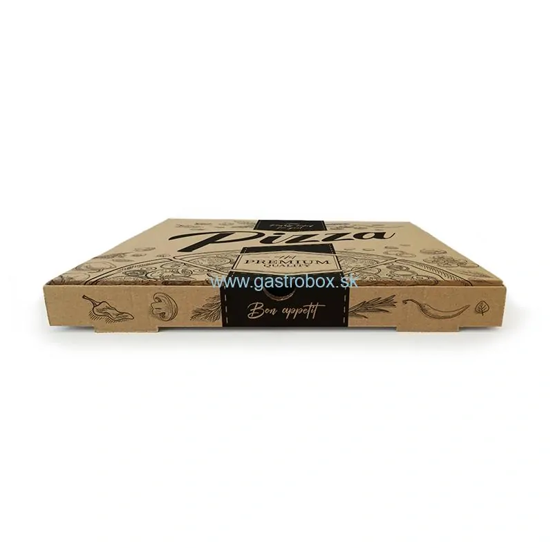 !AKCIA! Pizza krabica PREMIUM hnedá 32,5 x 32,5 x 3 cm, 100 ks