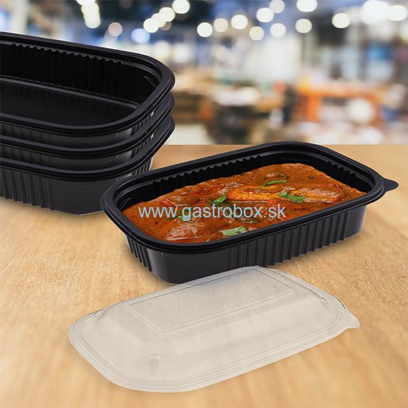 Menu misa EKO 1-dielna čierna do mikrovlnky 1200ml L, 50ks