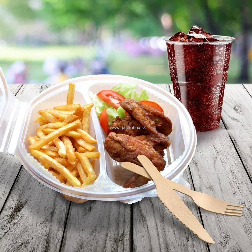 Menu miska 2-dielna osemhranná s viečkom, 25ks