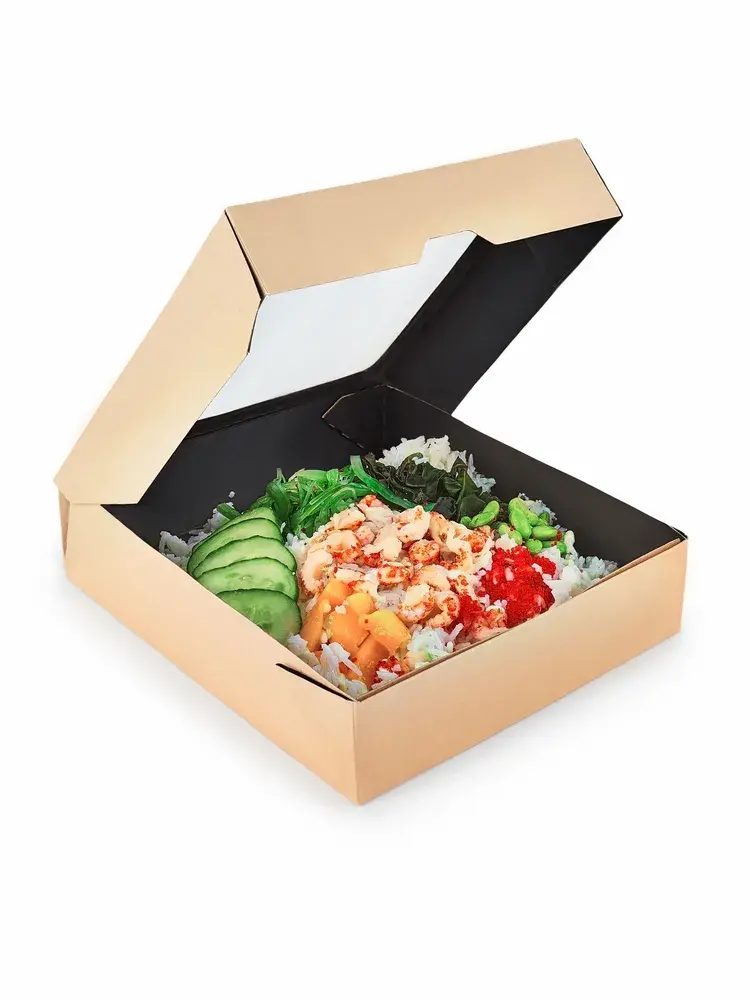 Bio misky ONE BOX 1500ml kraft čierne, nepremastiteľné, 25ks