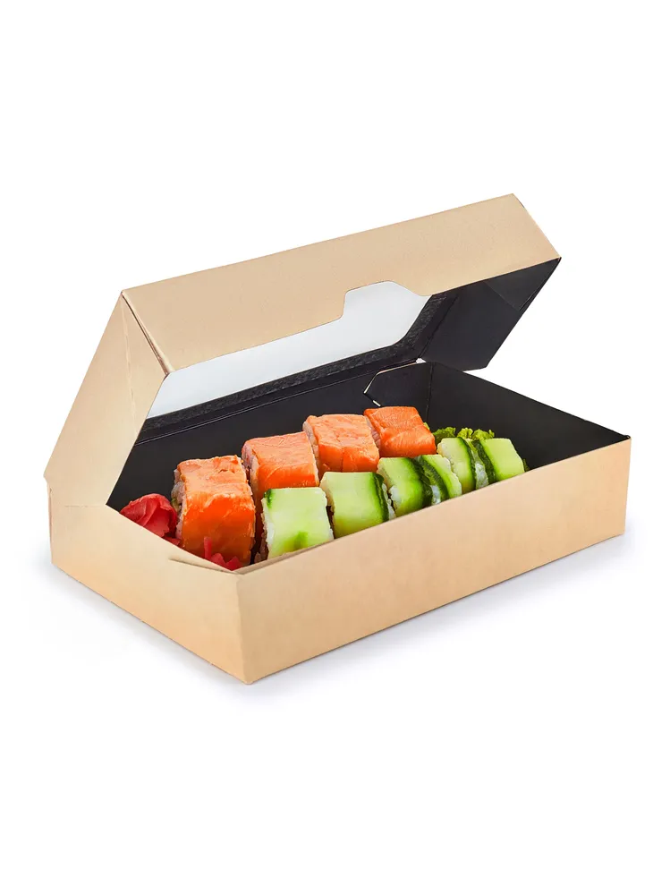 Bio misky ONE BOX 1000ml kraft čierne, nepremastiteľné, 25ks