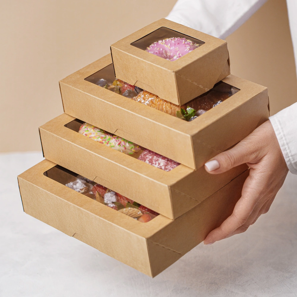 Bio misky ONE BOX 1000ml kraft čierne, nepremastiteľné, 25ks